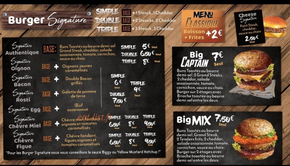 Captain Foody — carte page 1