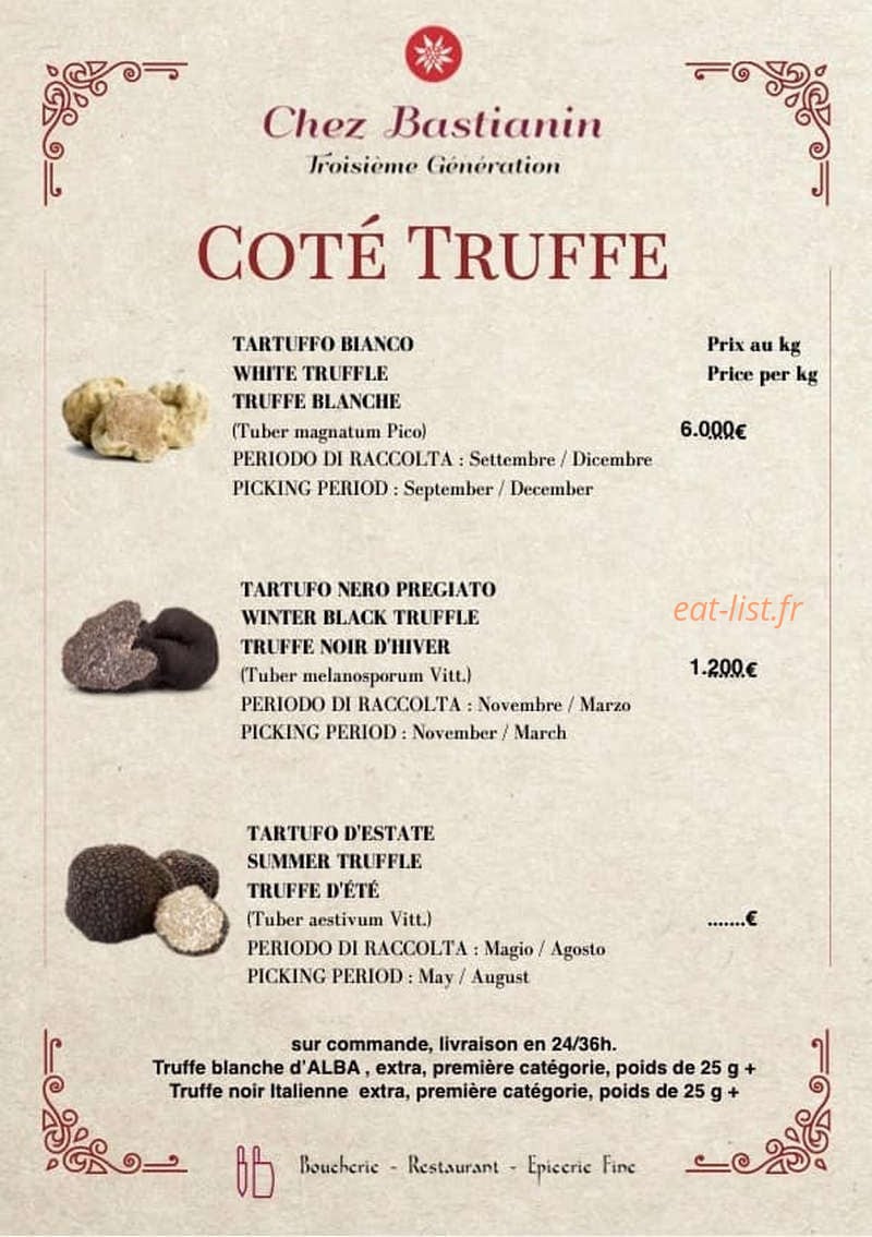 Chez Bastianin — carte page 3