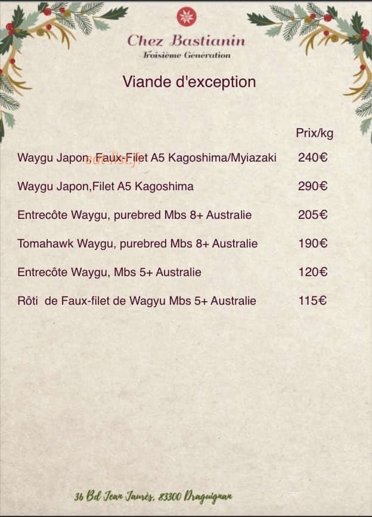 Chez Bastianin — carte page 2