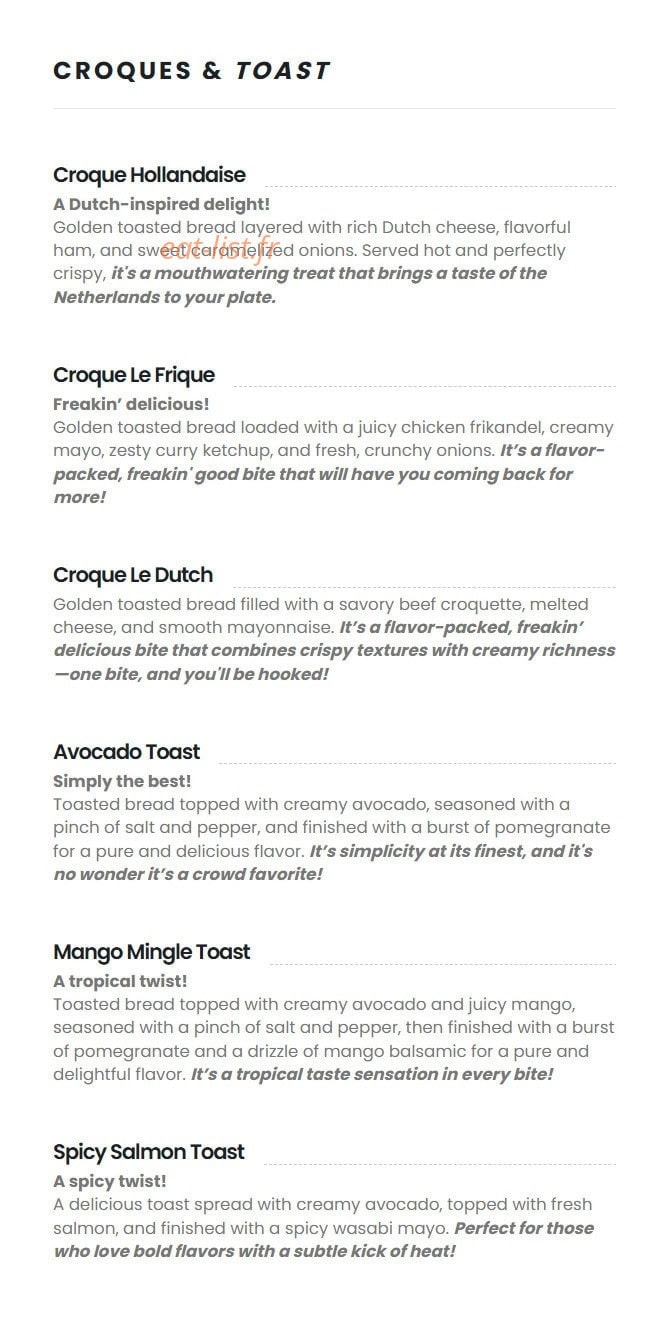 Dutch & Divine — carte page 3
