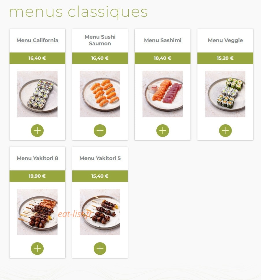 Eat sushi — carte page 2