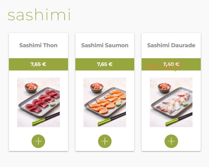 Eat sushi — carte page 8