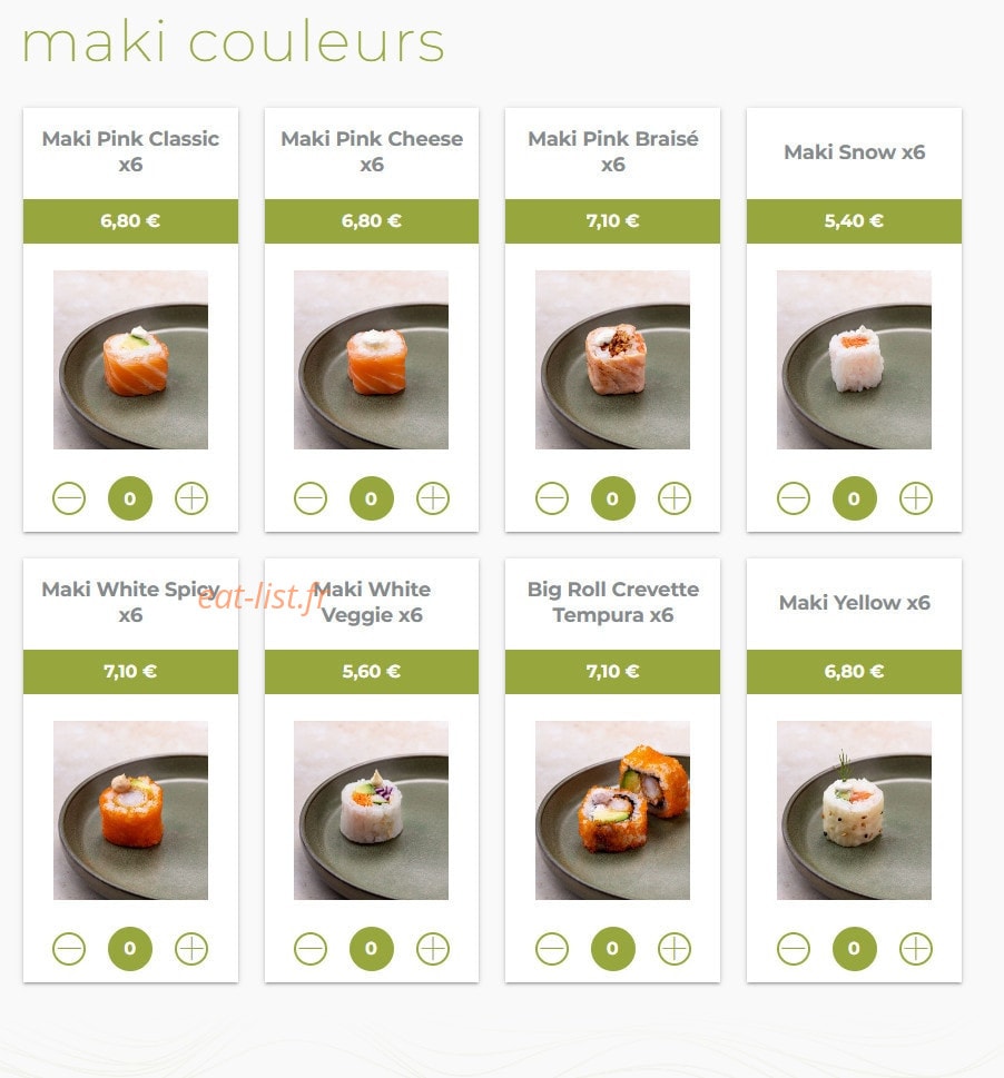 Eat sushi — carte page 13