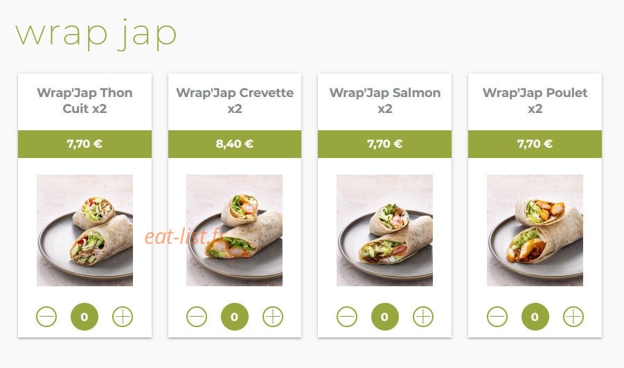 Eat sushi — carte page 15