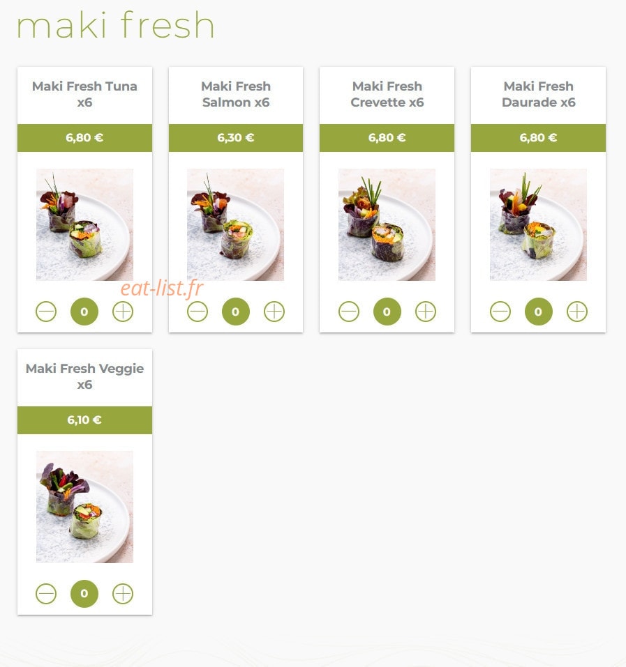 Eat sushi — carte page 11
