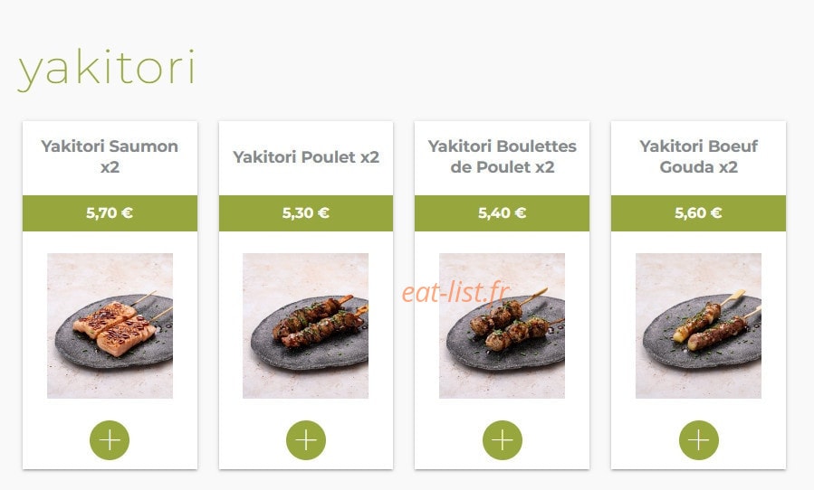 Eat sushi — carte page 18