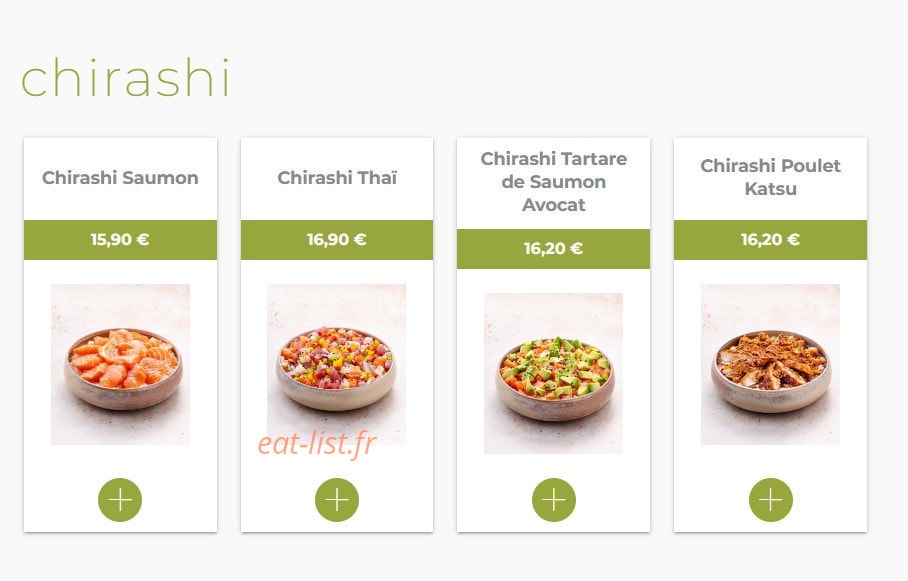 Eat sushi — carte page 16