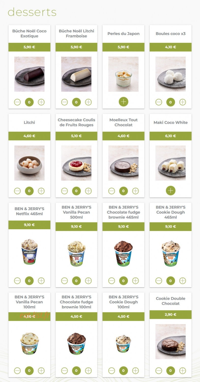 Eat sushi — carte page 20