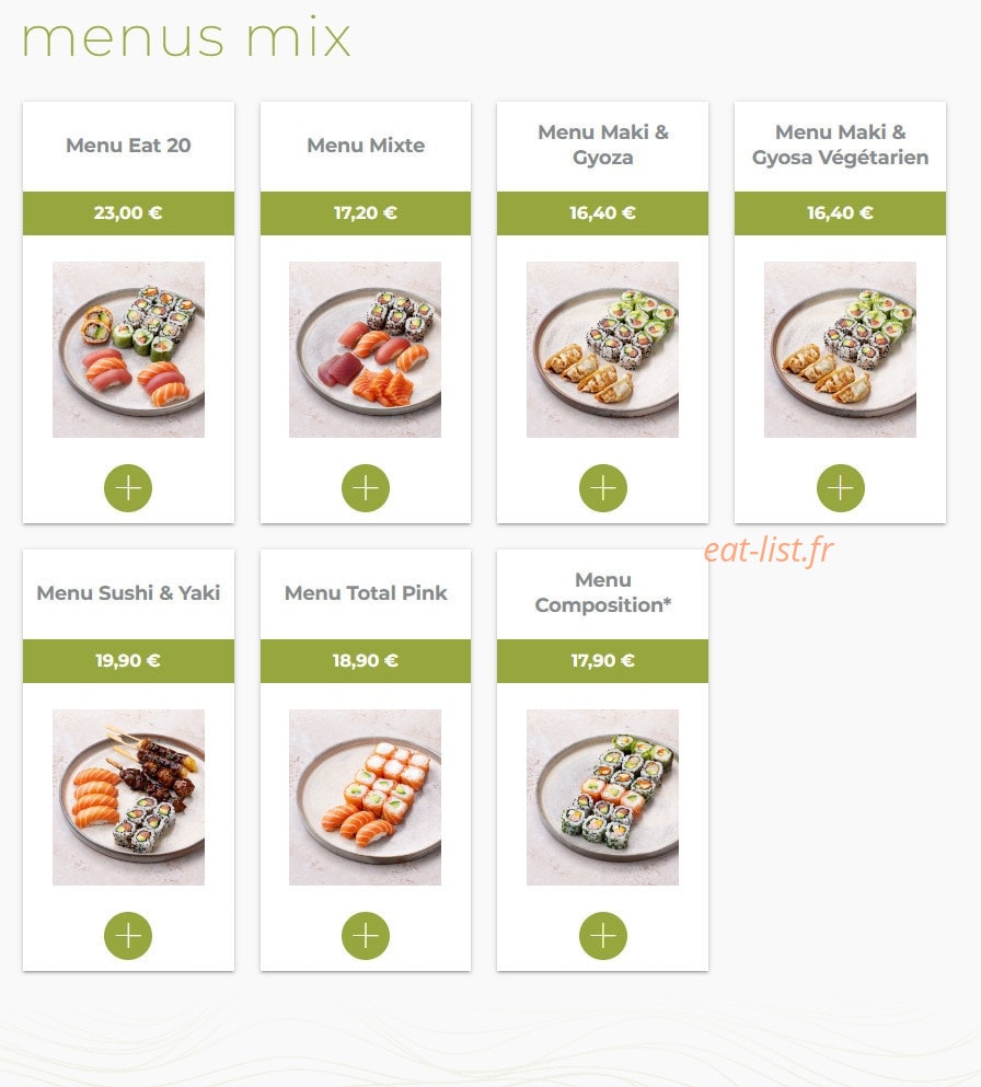 Eat sushi — carte page 3