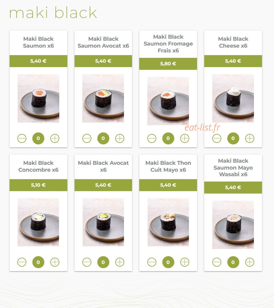 Eat sushi — carte page 12