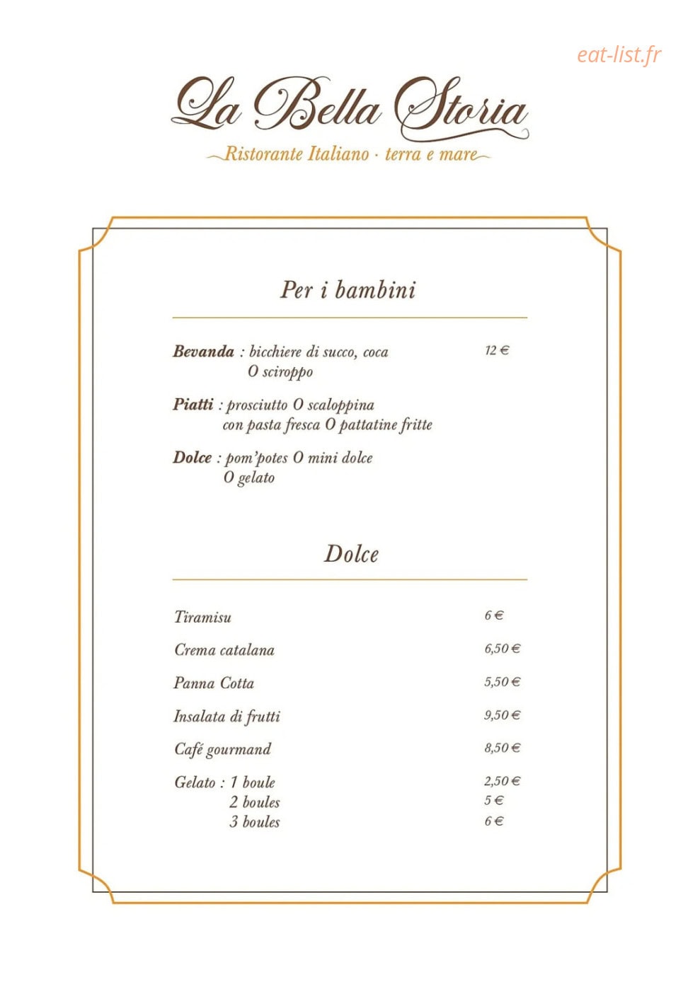 La Bella Storia — carte page 4