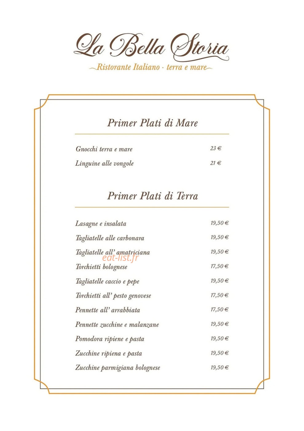 La Bella Storia — carte page 2