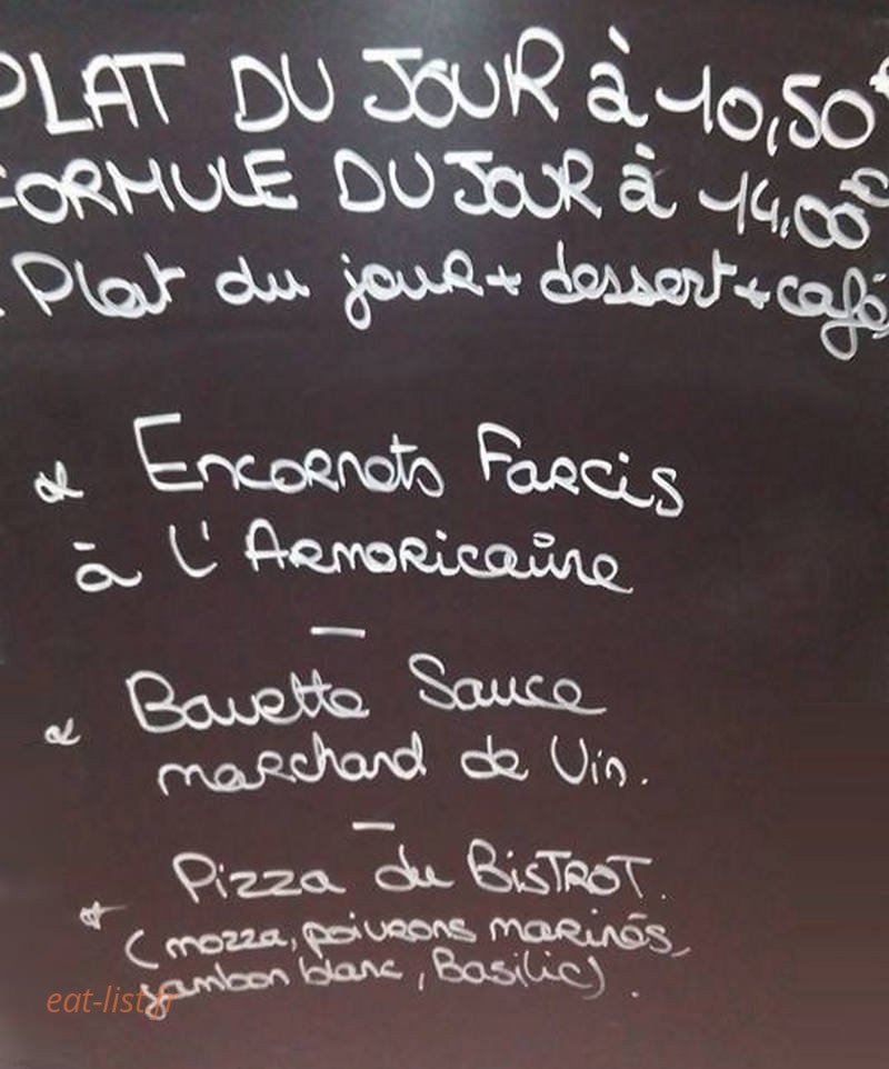 Le Bistrot — carte page 1