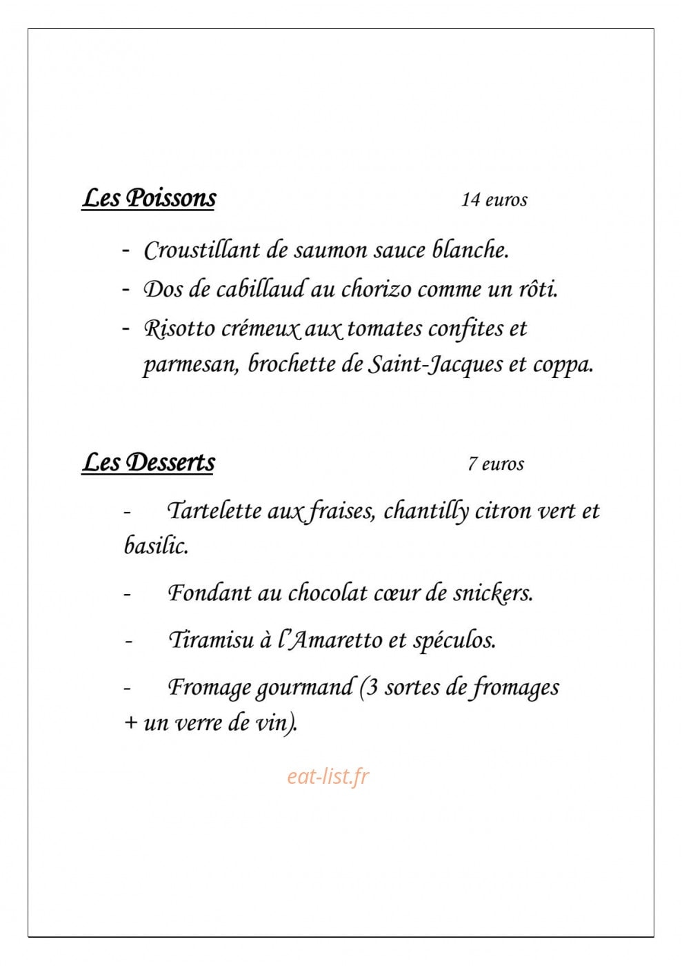Le Rendez-Vous — carte page 2