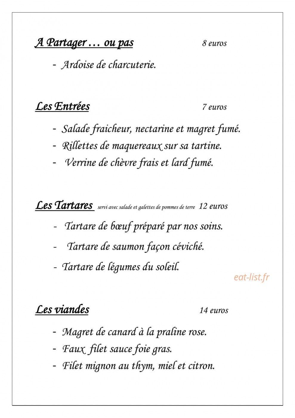 Le Rendez-Vous — carte page 1