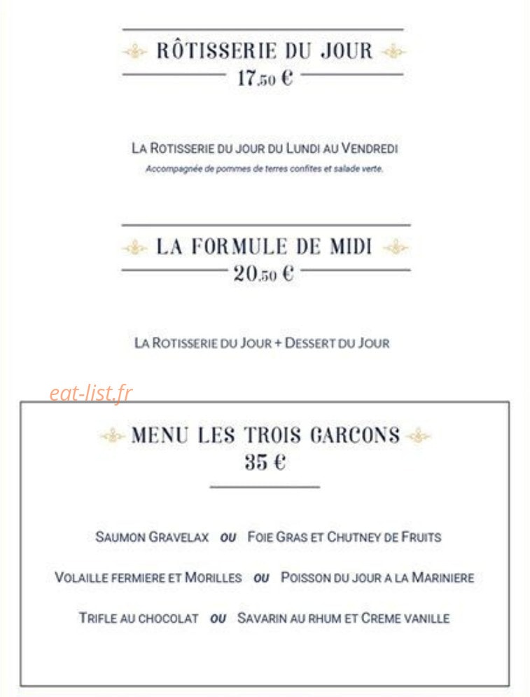 Les Trois Garçons — carte page 1