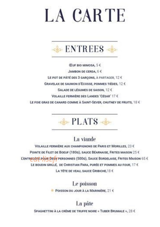Les Trois Garçons — carte page 2