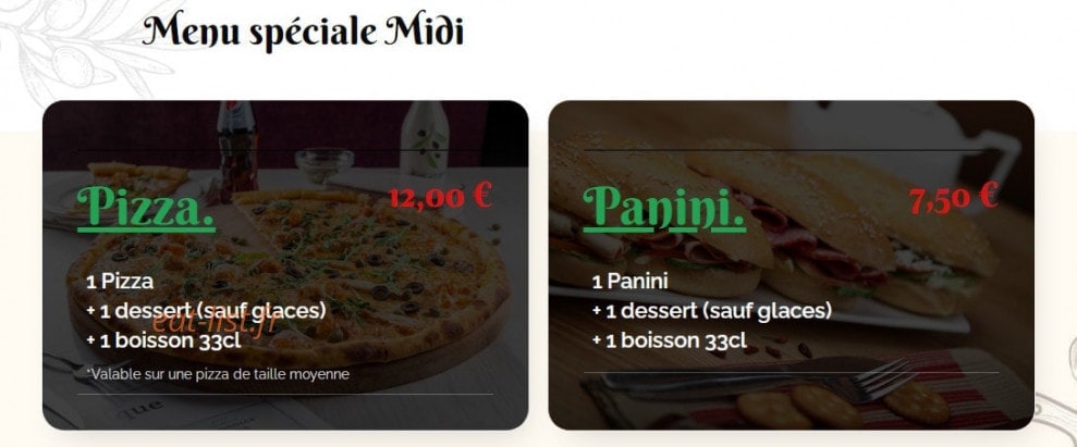 Pizza Uno — carte page 5
