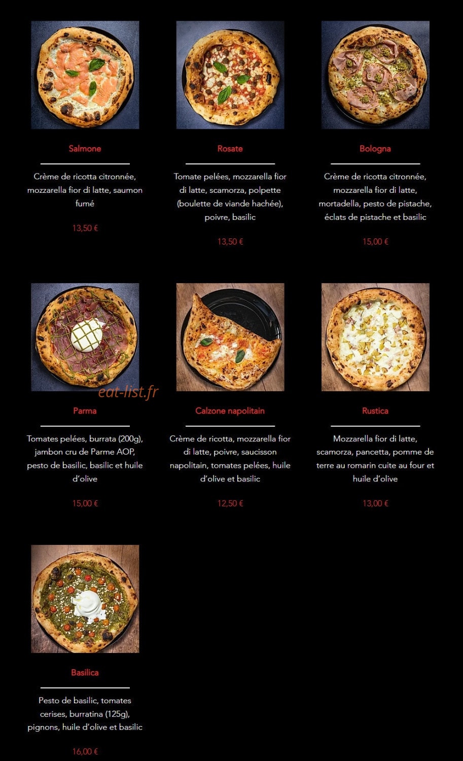 Rosate Pizze — carte page 4