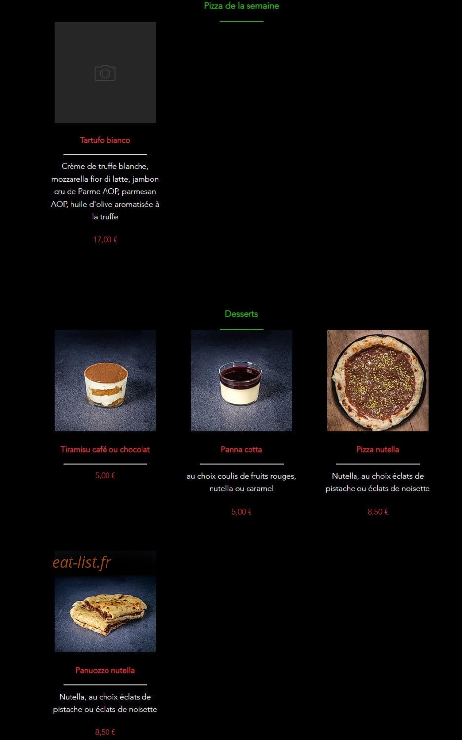 Rosate Pizze — carte page 5
