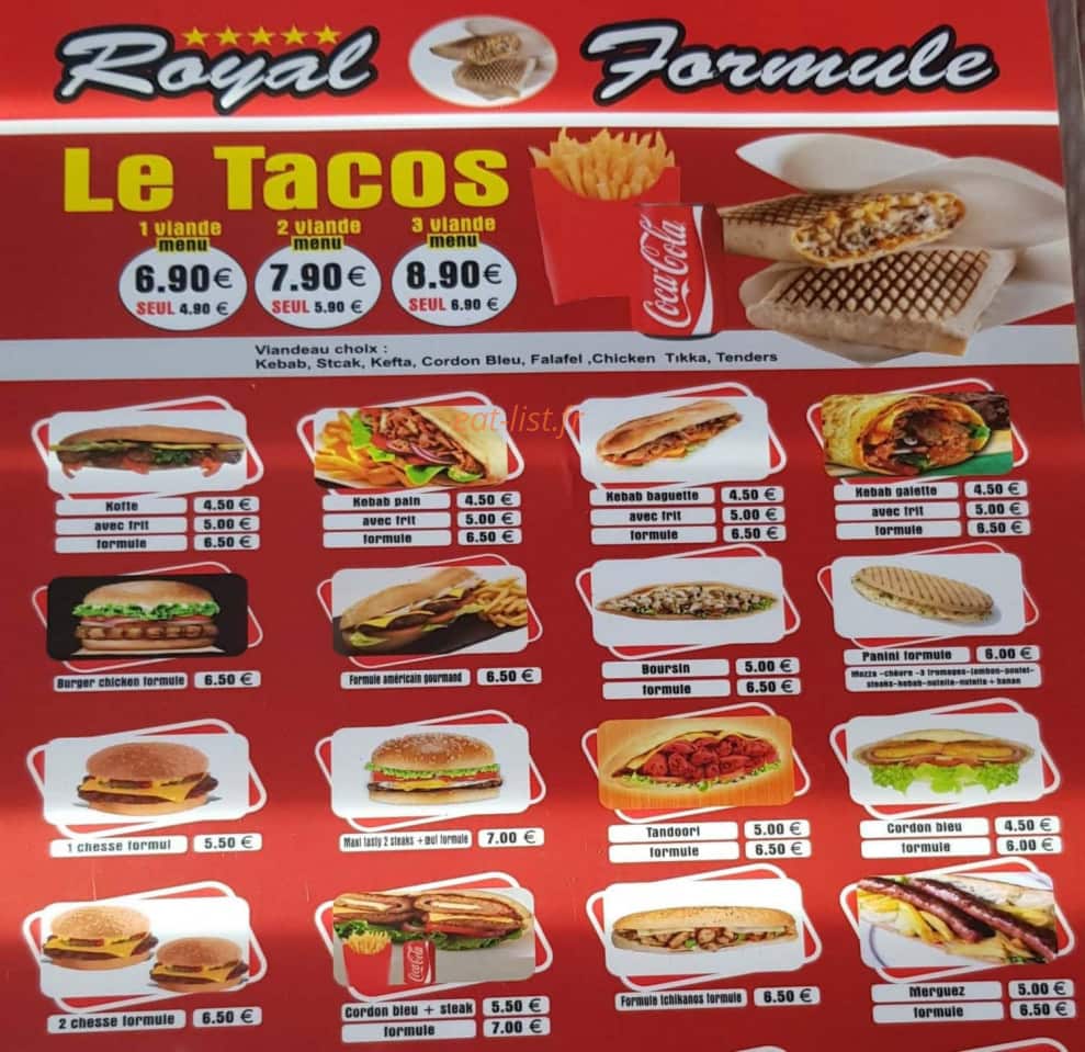 Royal Kebab — carte page 1