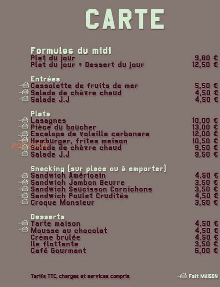 Snack J.J — carte page 2