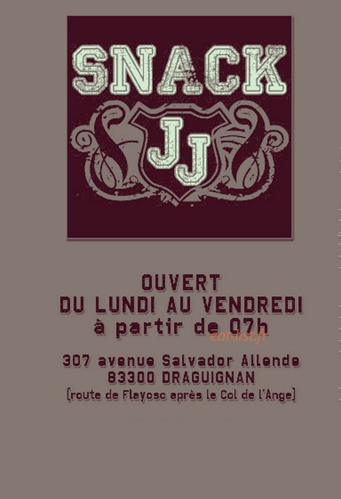 Snack J.J — carte page 1