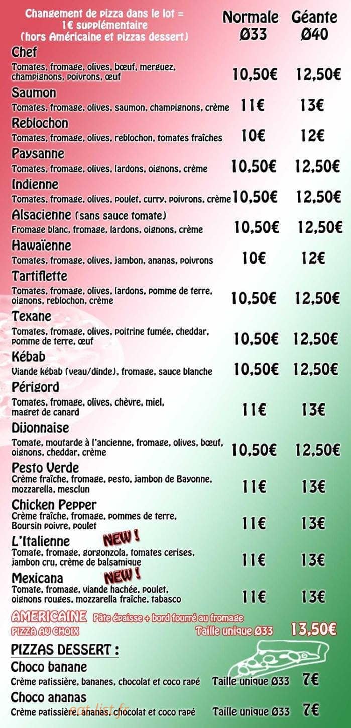 Yummy Pizza — carte page 3