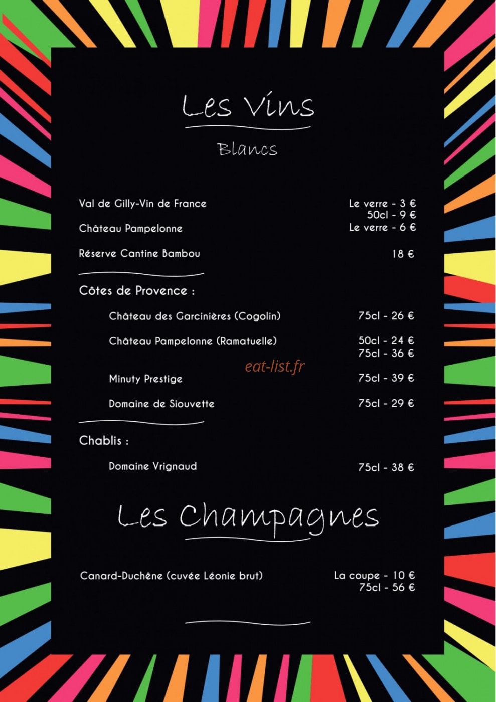 Cantine Bambou — carte page 9