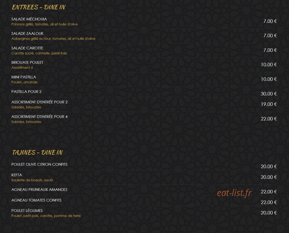 El Baraka — carte page 1