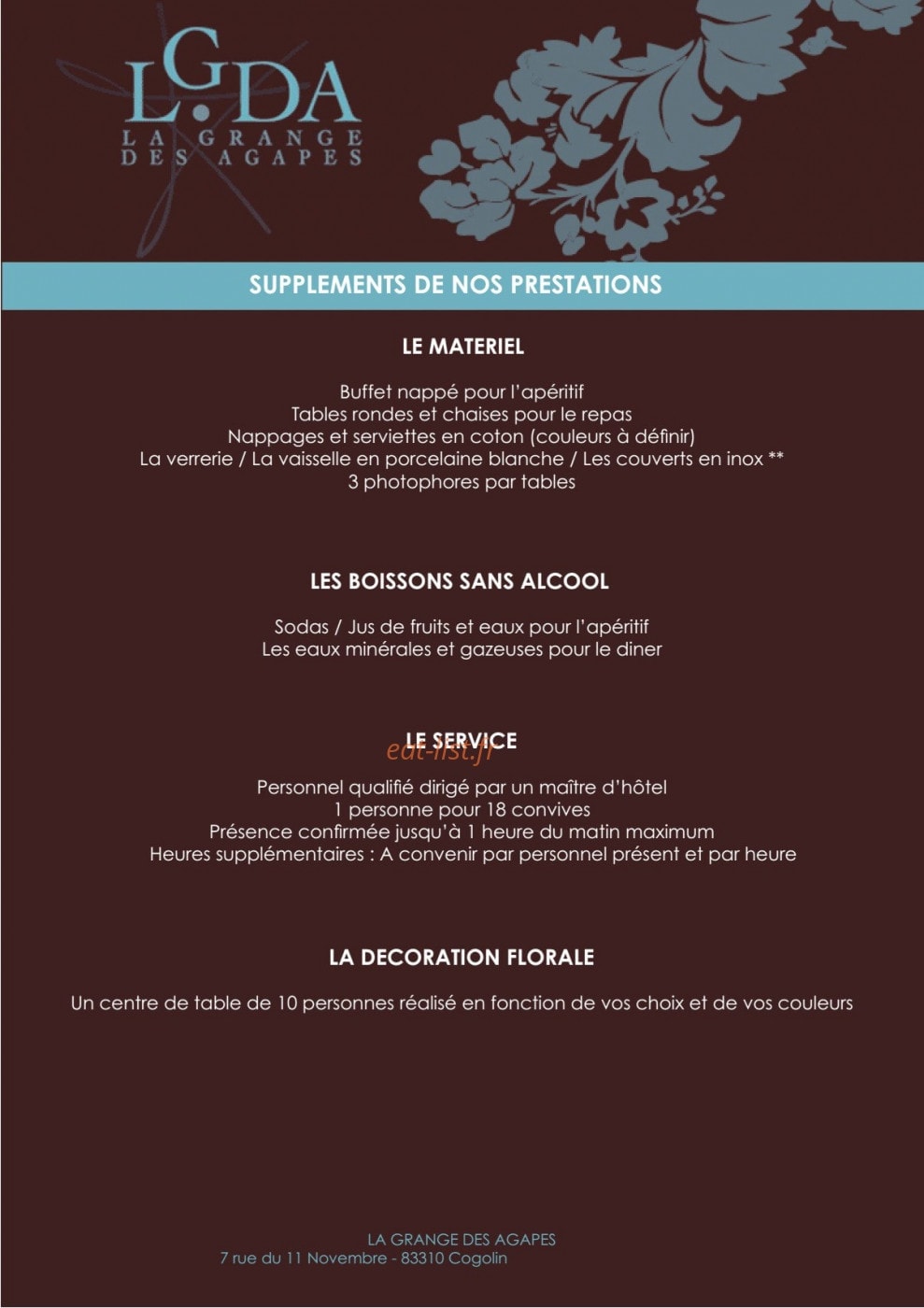 La Grange des Agapes — carte page 15