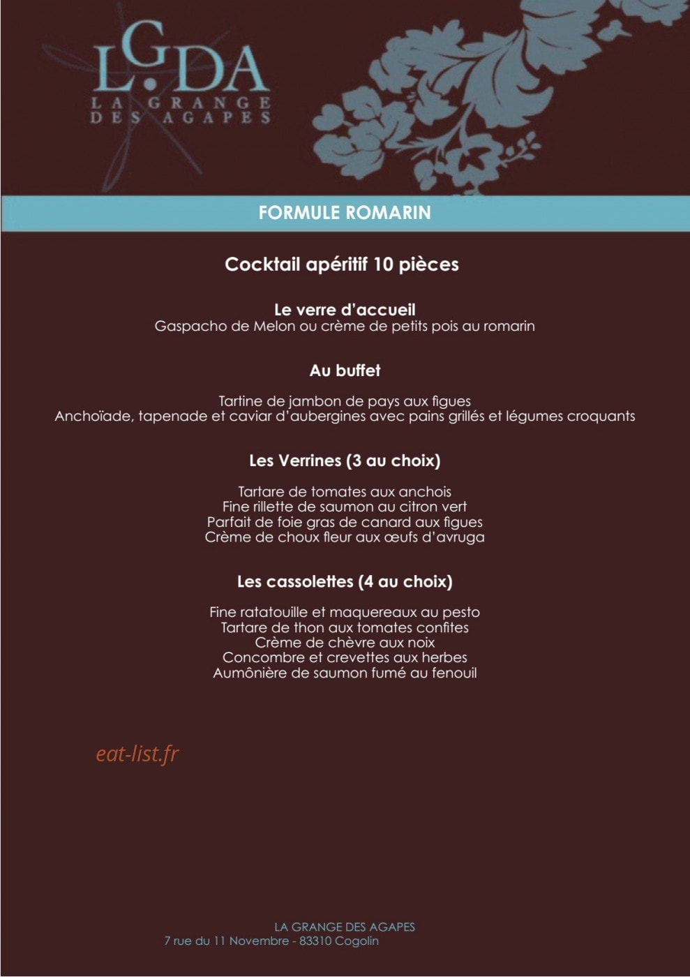 La Grange des Agapes — carte page 11