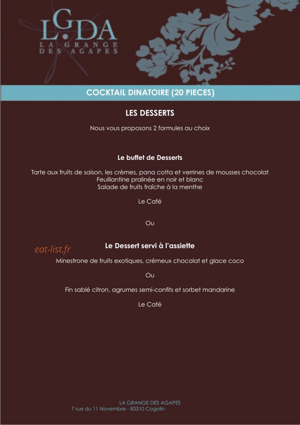 La Grange des Agapes — carte page 7