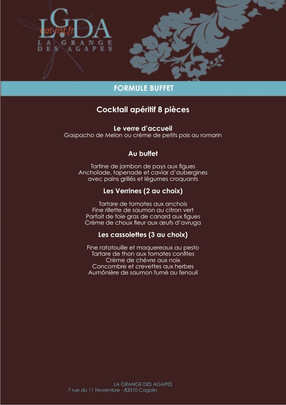 La Grange des Agapes — carte page 3