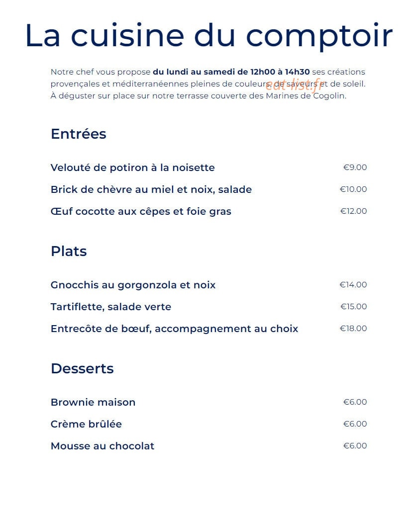 Le Comptoir des Marines — carte page 4