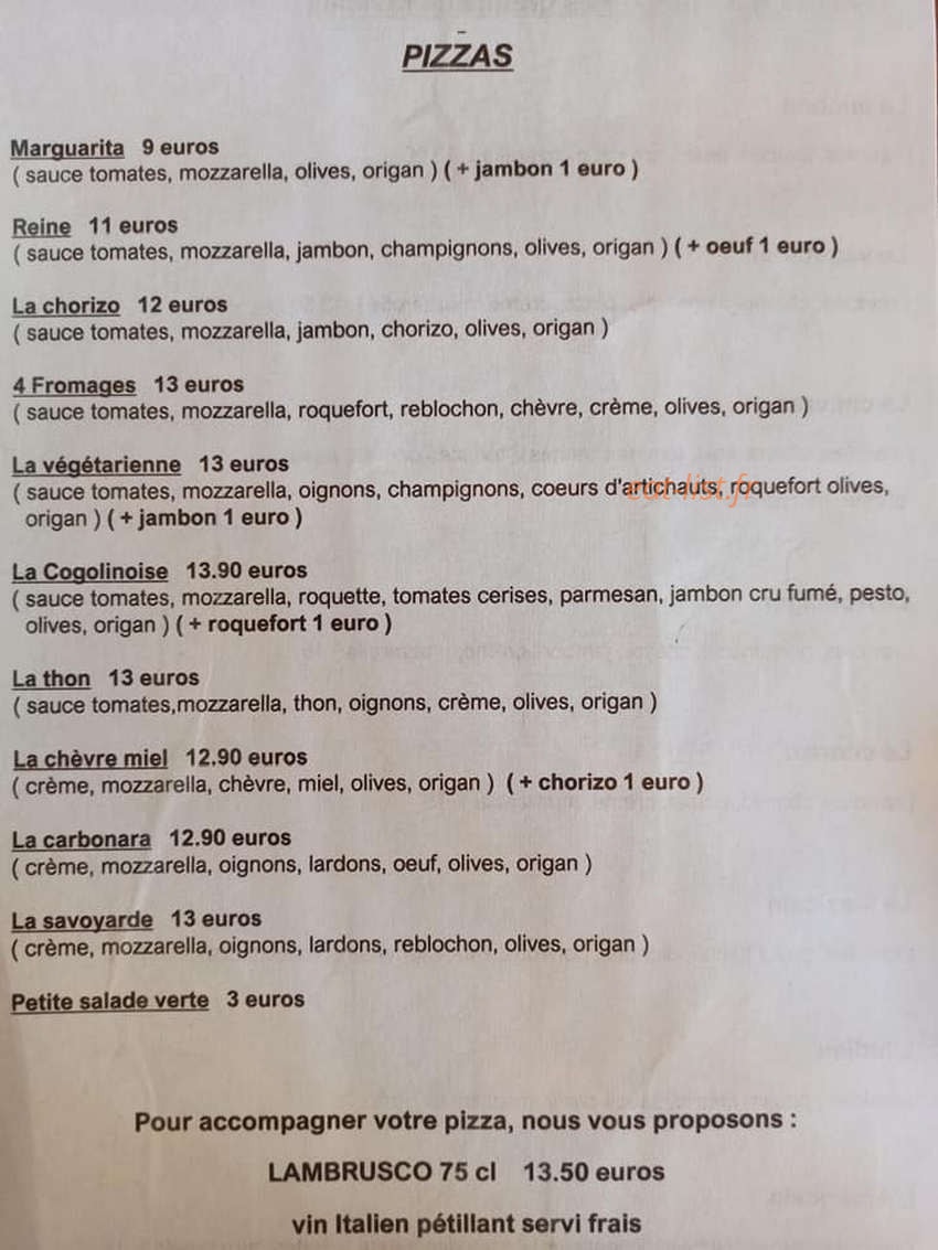 Mel et Jeff au Calypso — carte page 2