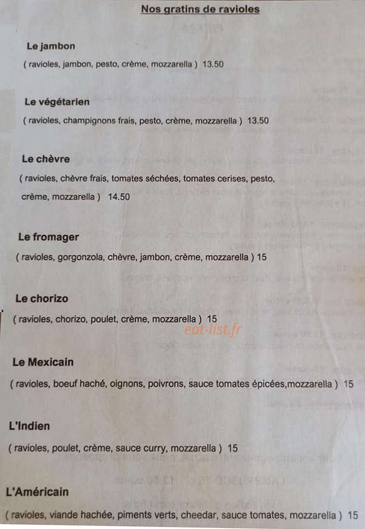 Mel et Jeff au Calypso — carte page 1