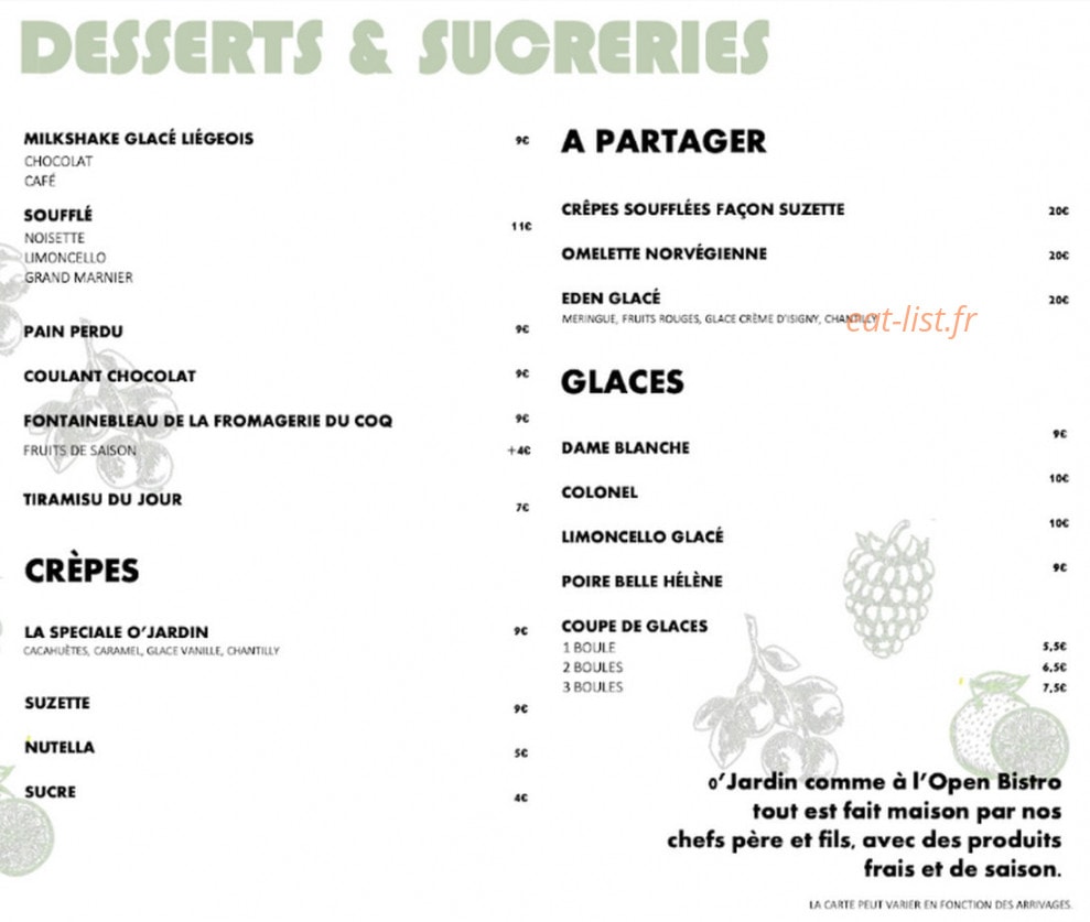 O Jardin — carte page 3