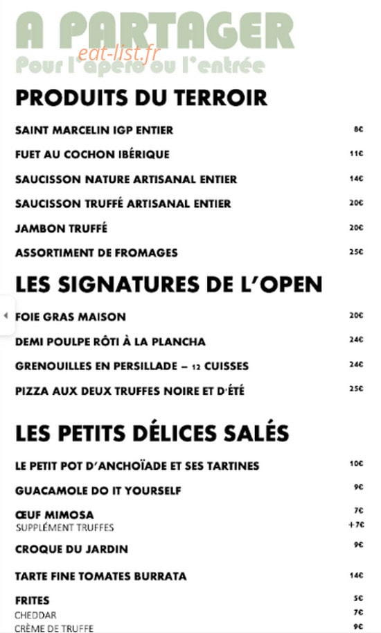 O Jardin — carte page 1