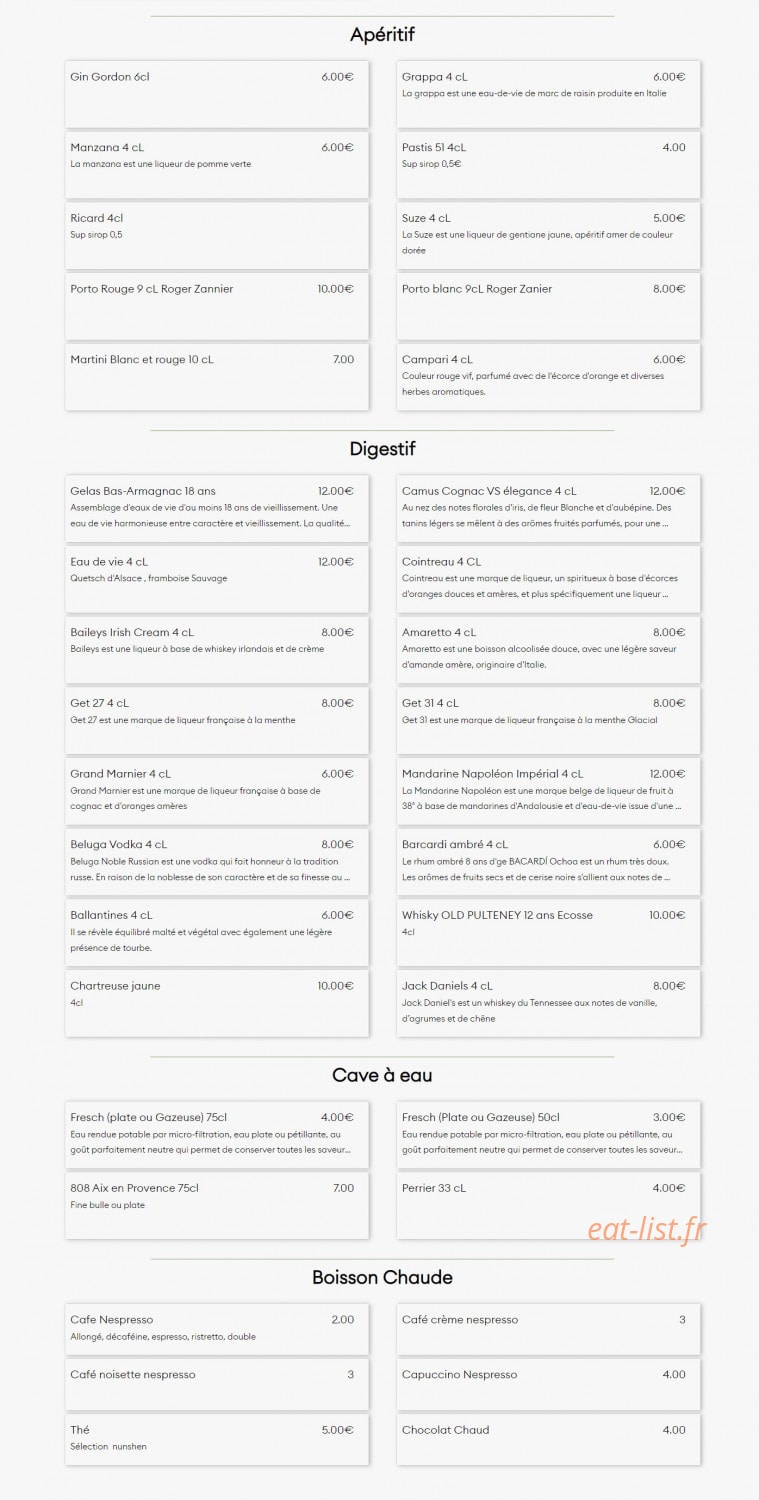 Open bistro — carte page 5