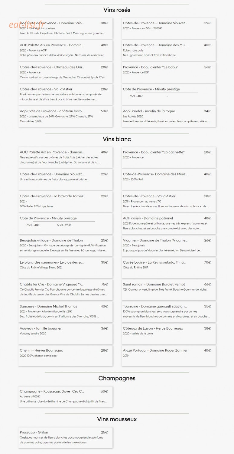 Open bistro — carte page 3