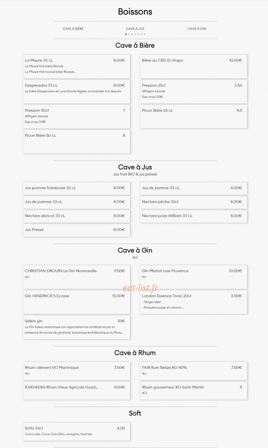 Open bistro — carte page 4