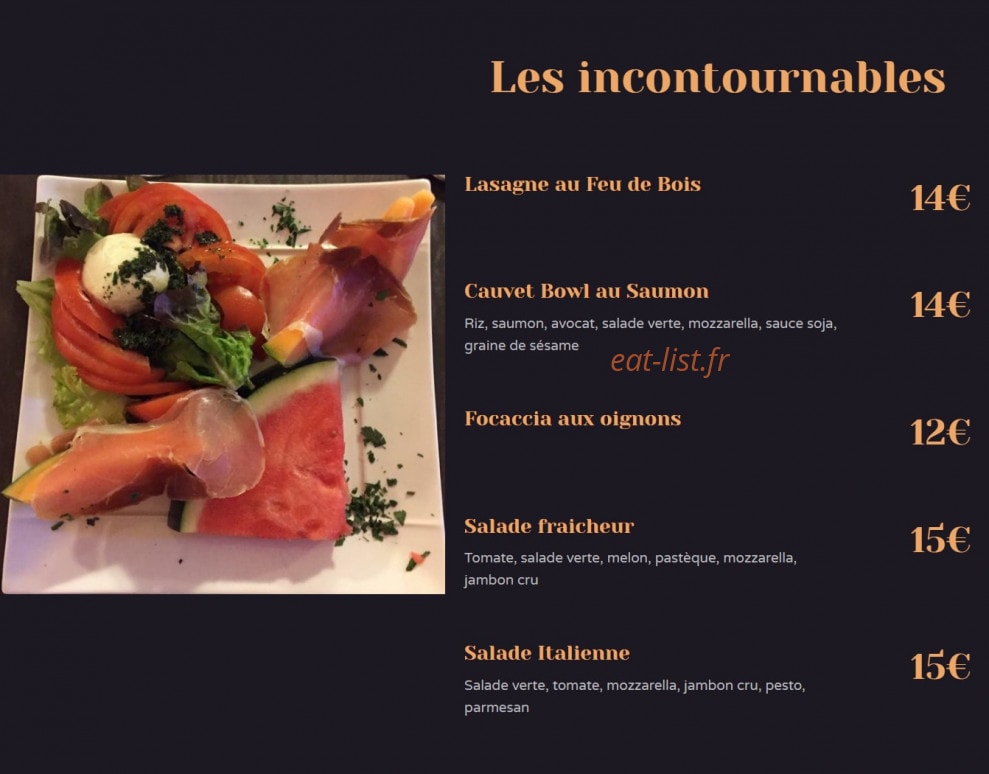 Restaurant Cauvet — carte page 3