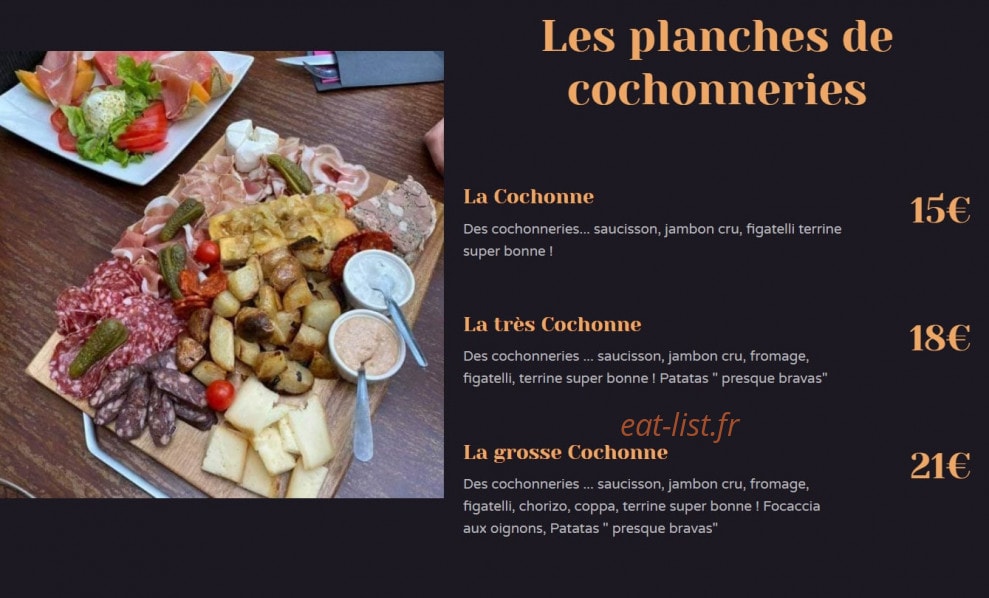 Restaurant Cauvet — carte page 1
