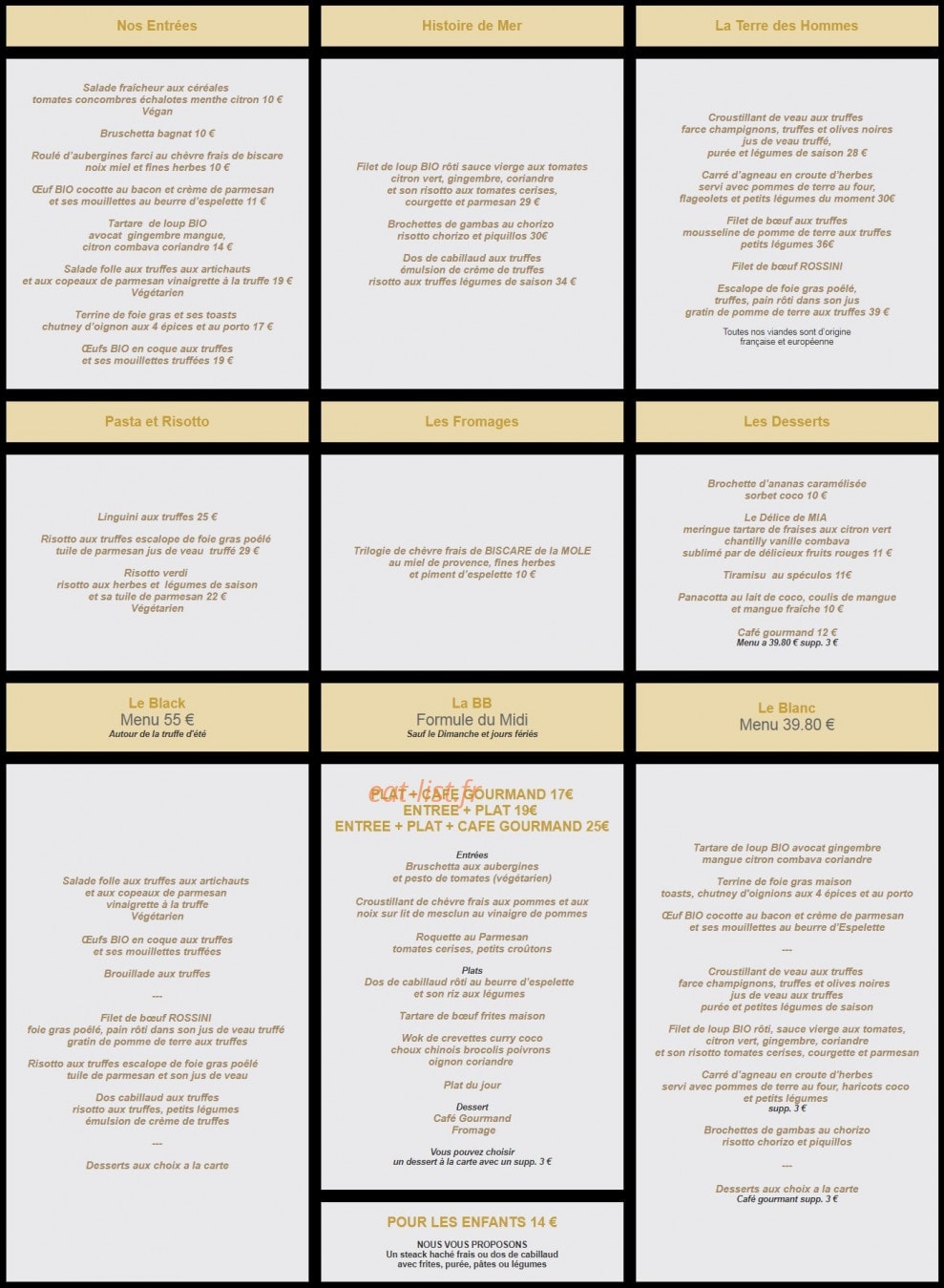 Bastide Blanche — carte page 1