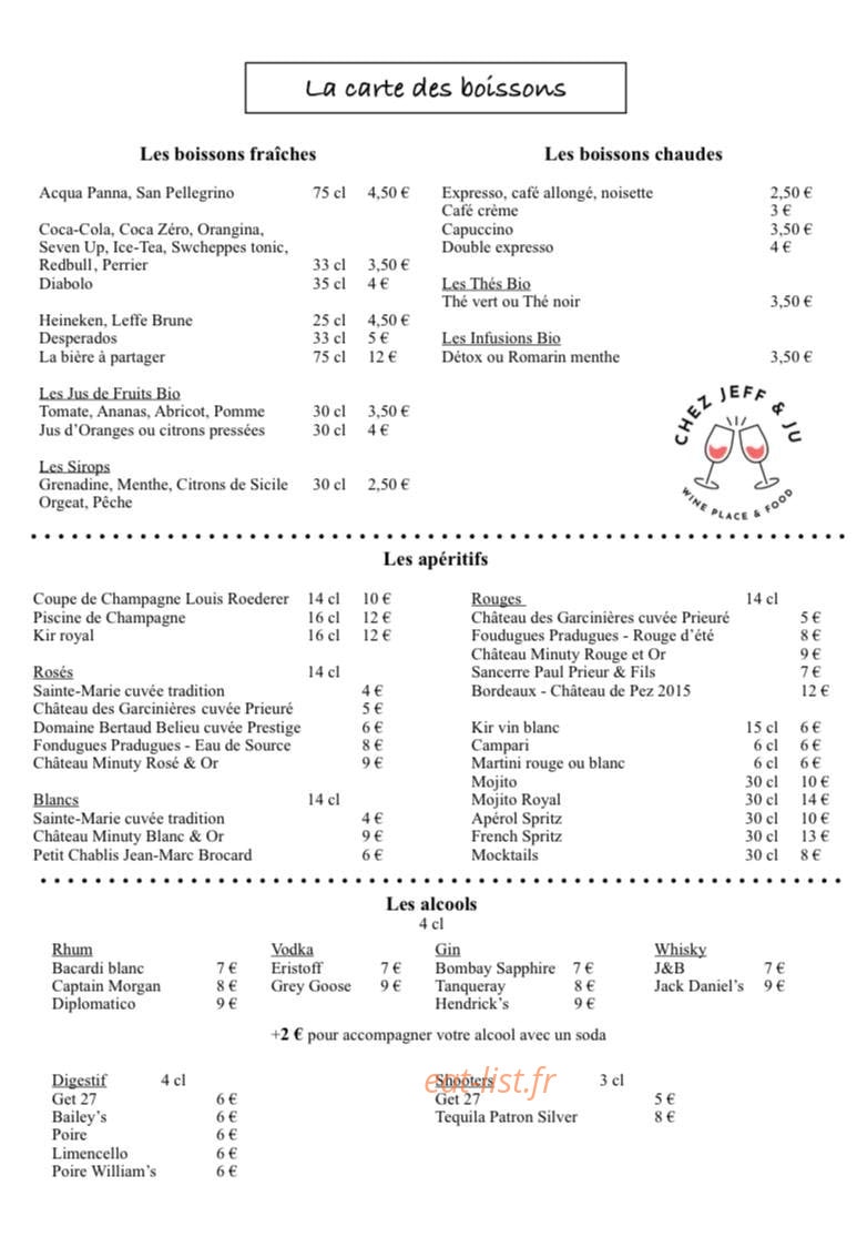 Chez Jeff et Ju — carte page 2