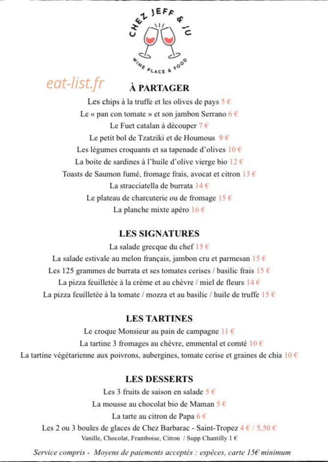 Chez Jeff et Ju — carte page 1