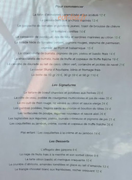 Chez Les Garçons — carte page 2