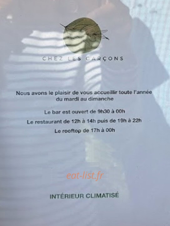 Chez Les Garçons — carte page 1