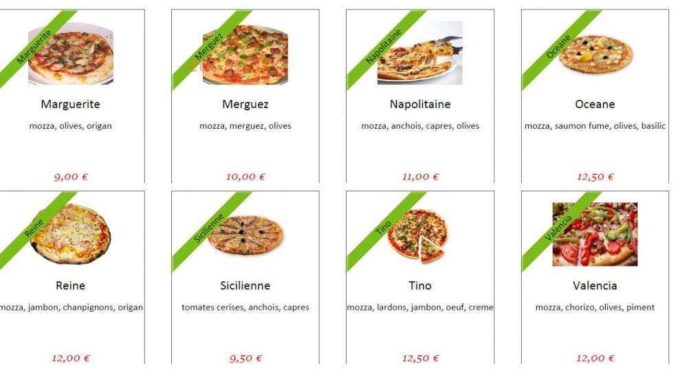 L'olivier Pizza — carte page 2
